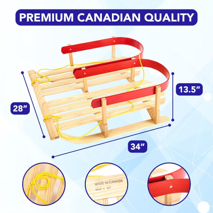 Canadian Handcrafted from Ontario Ash Hardwood, Heirloom Preassembled Masterpiece Twin Sled – Twindsor