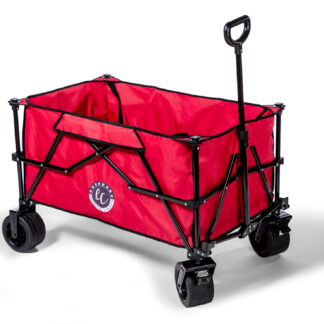 Foldable Beach Wagon Heavy Duty 40-inch Folding Wagon Cart 220 lbs Capacity, Second Deck Design with Straps