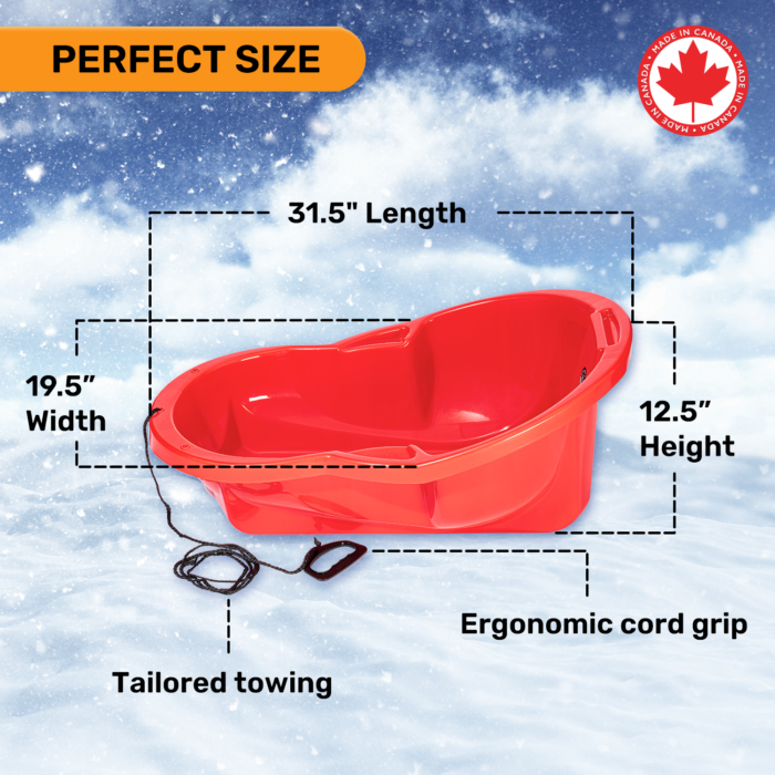 Surrey Baby Plastic Sleds - Premium Canadian Tough Resin Toddler Sled for Safe and Stylish Snow Play